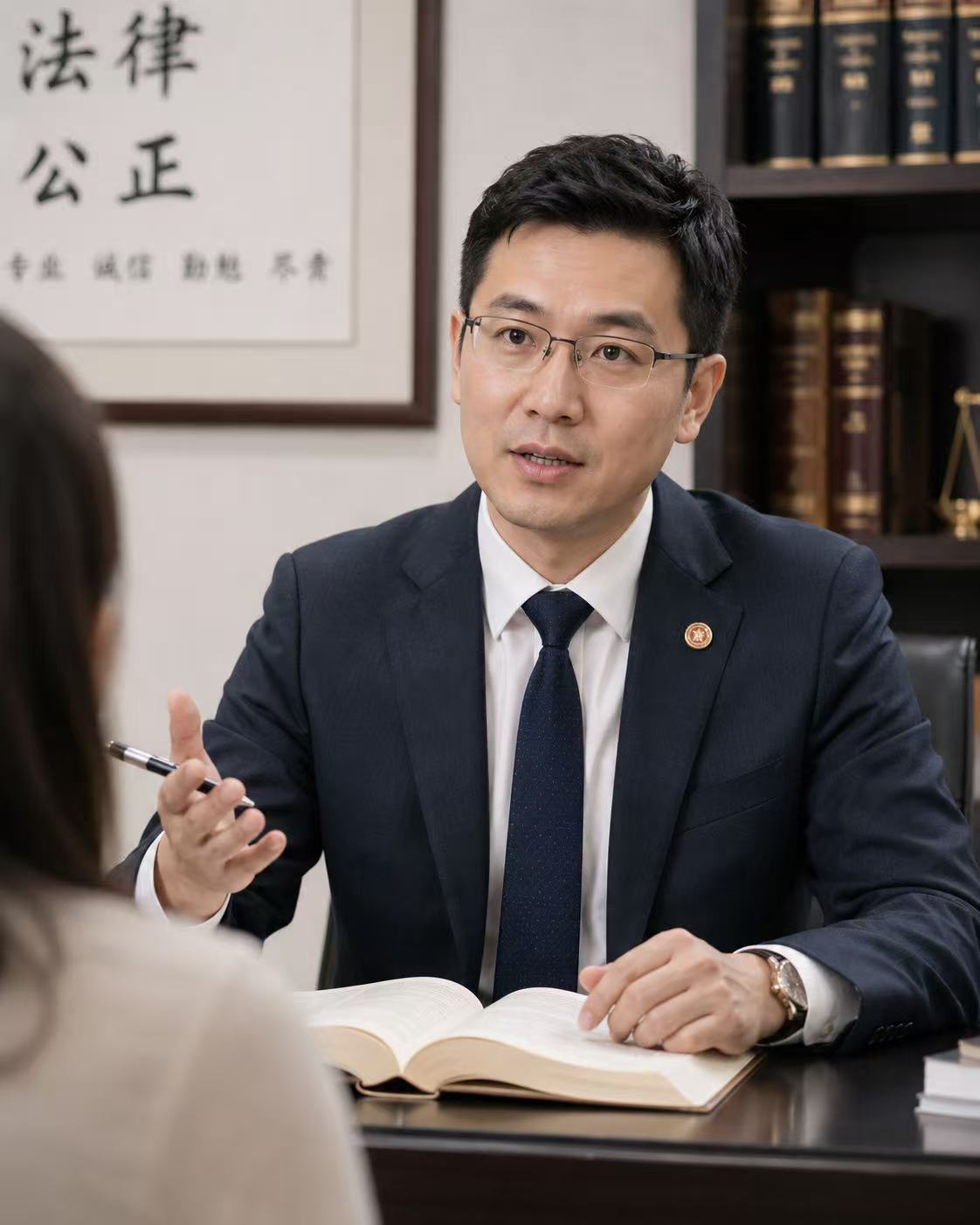 律师在办公室进行法律咨询